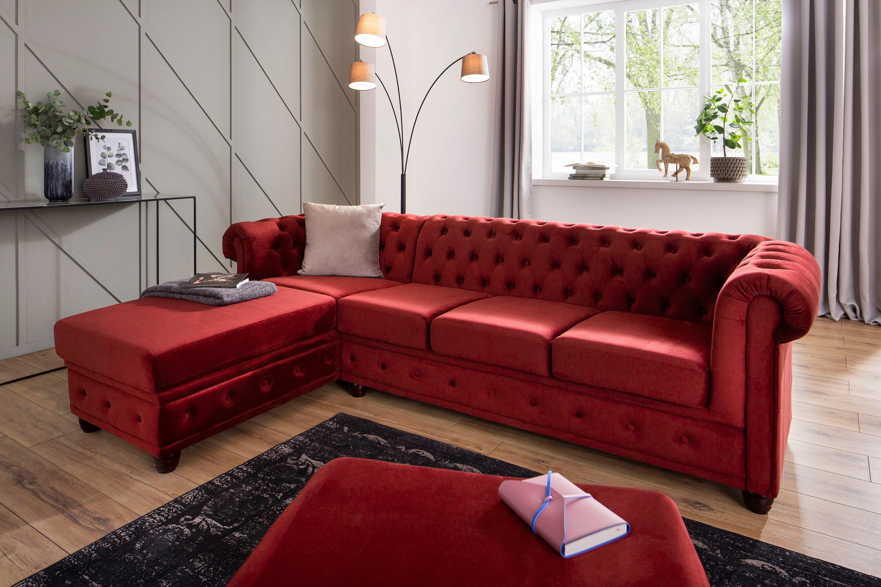 Home affaire Chesterfield-Sofa New Castle L-Form, günstig online kaufen