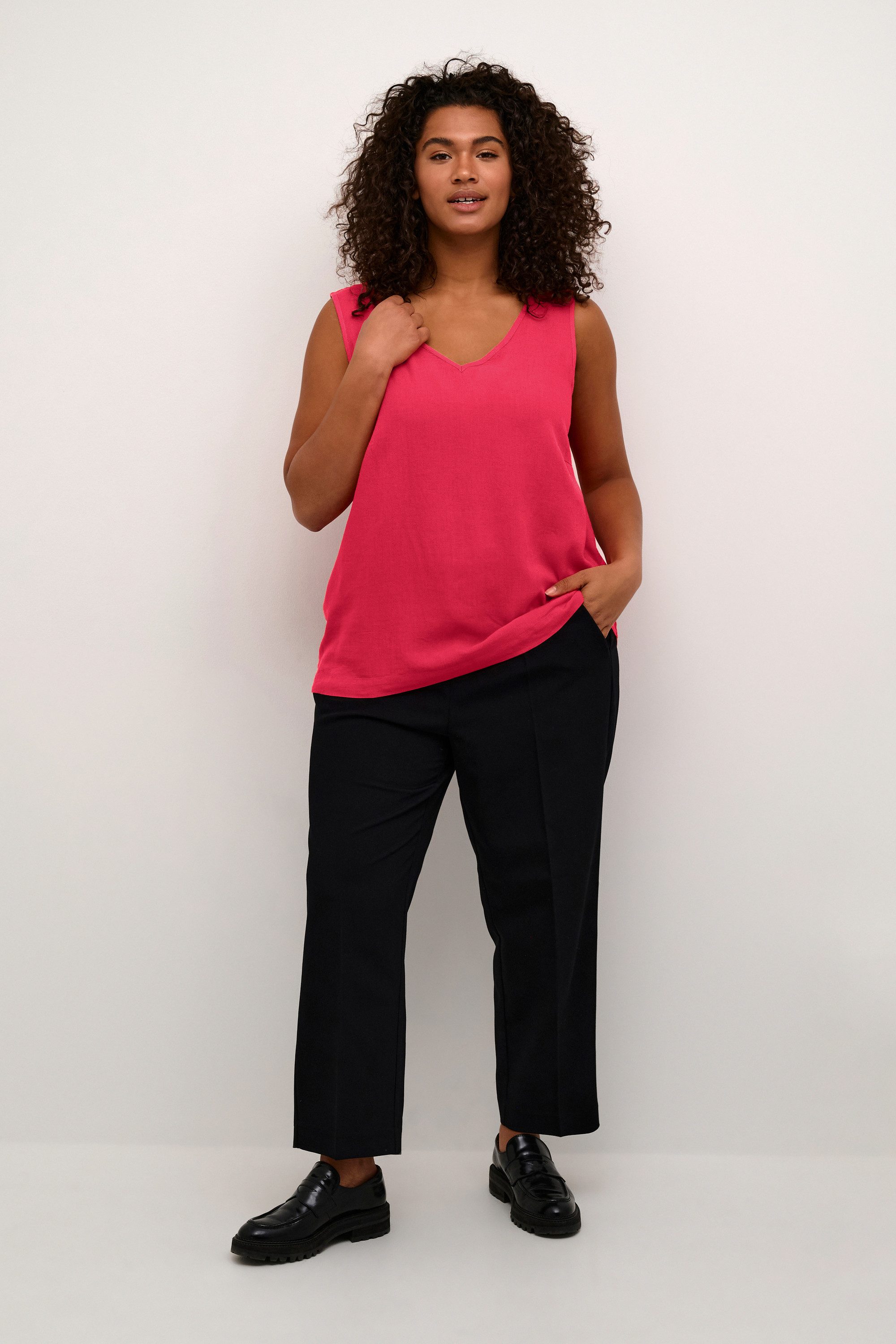 KAFFE Curve Kurzarmbluse Ärmellose Bluse KCmille günstig online kaufen