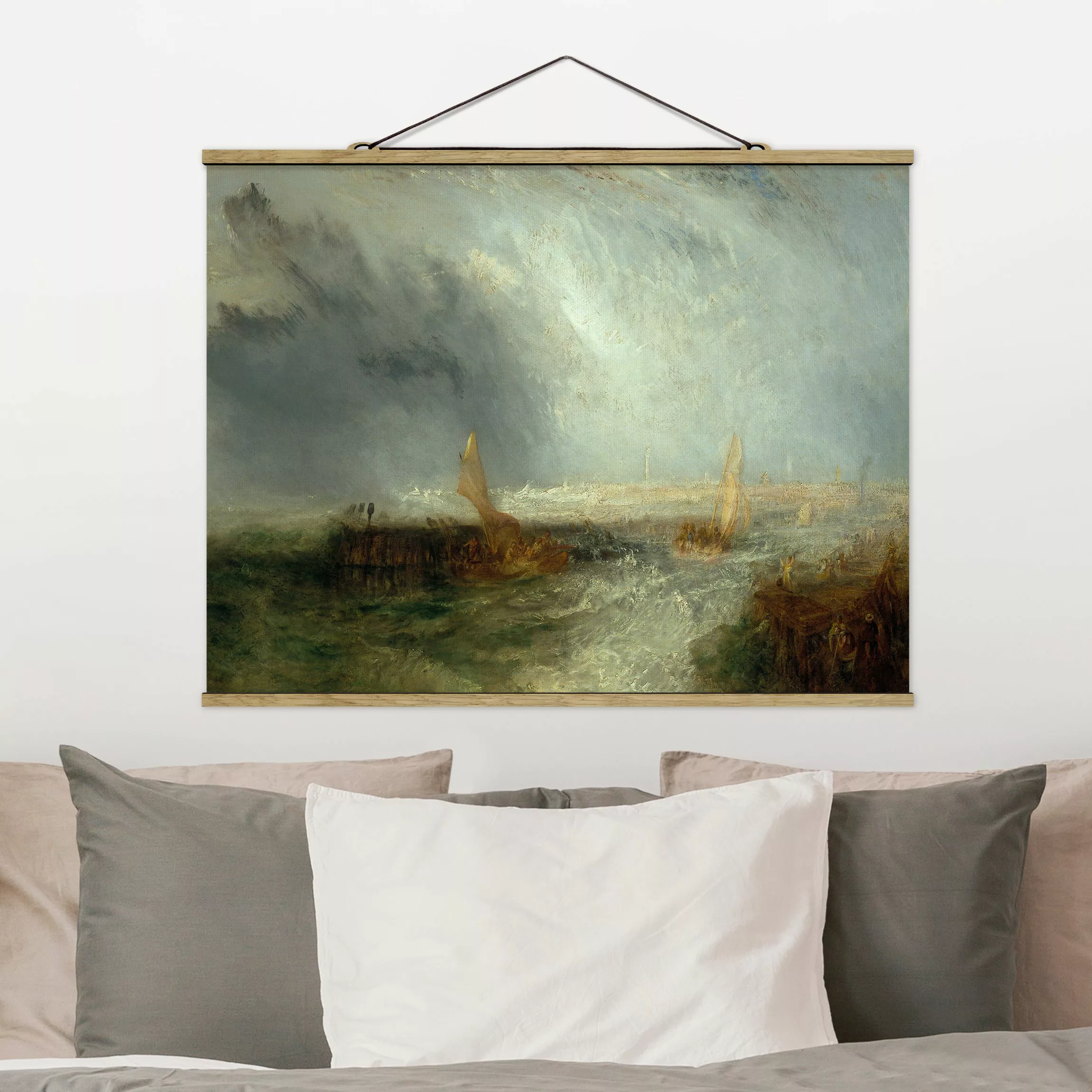 Stoffbild Strand mit Posterleisten - Querformat William Turner - Ostende günstig online kaufen