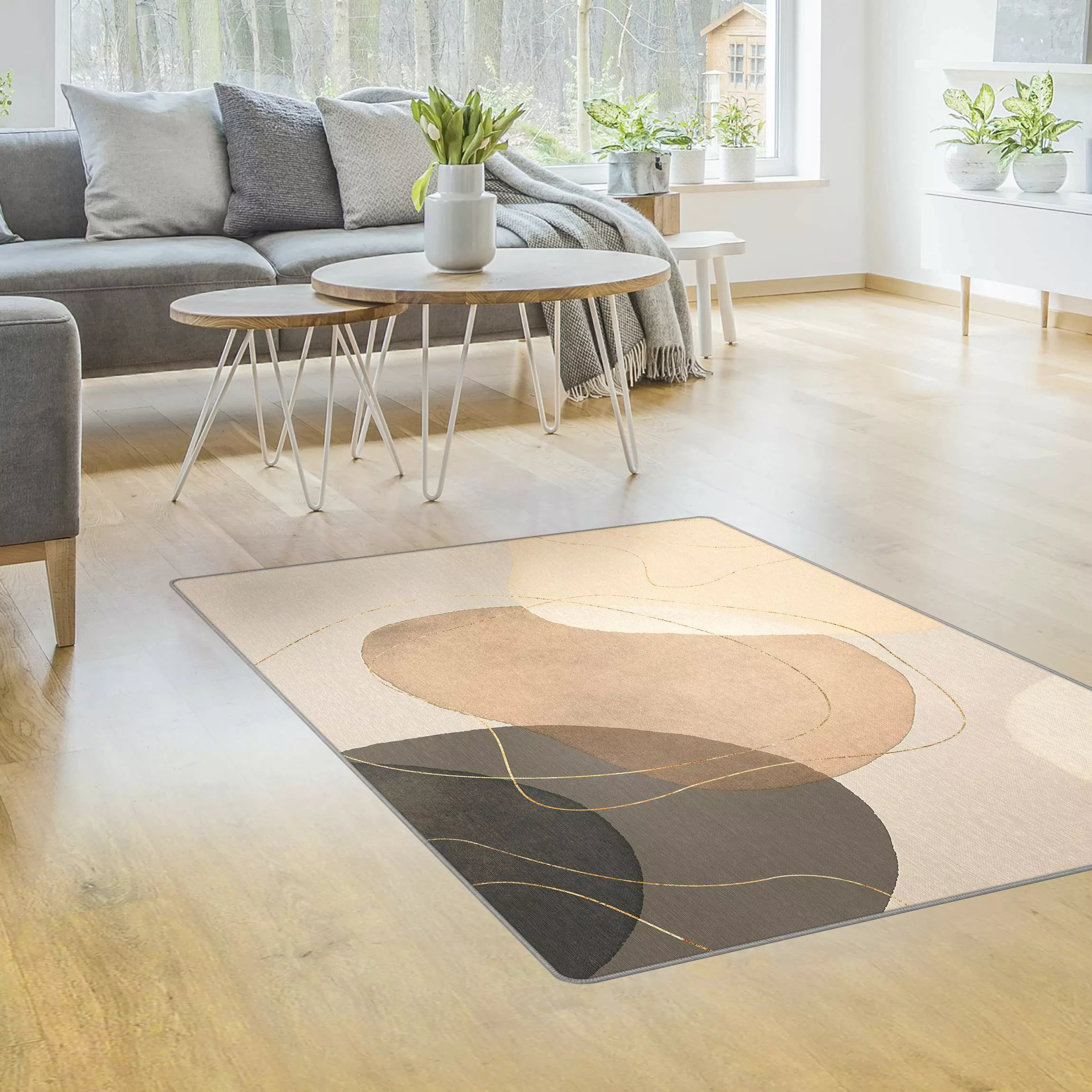 Teppich Verspielte Impressionen in Beige günstig online kaufen