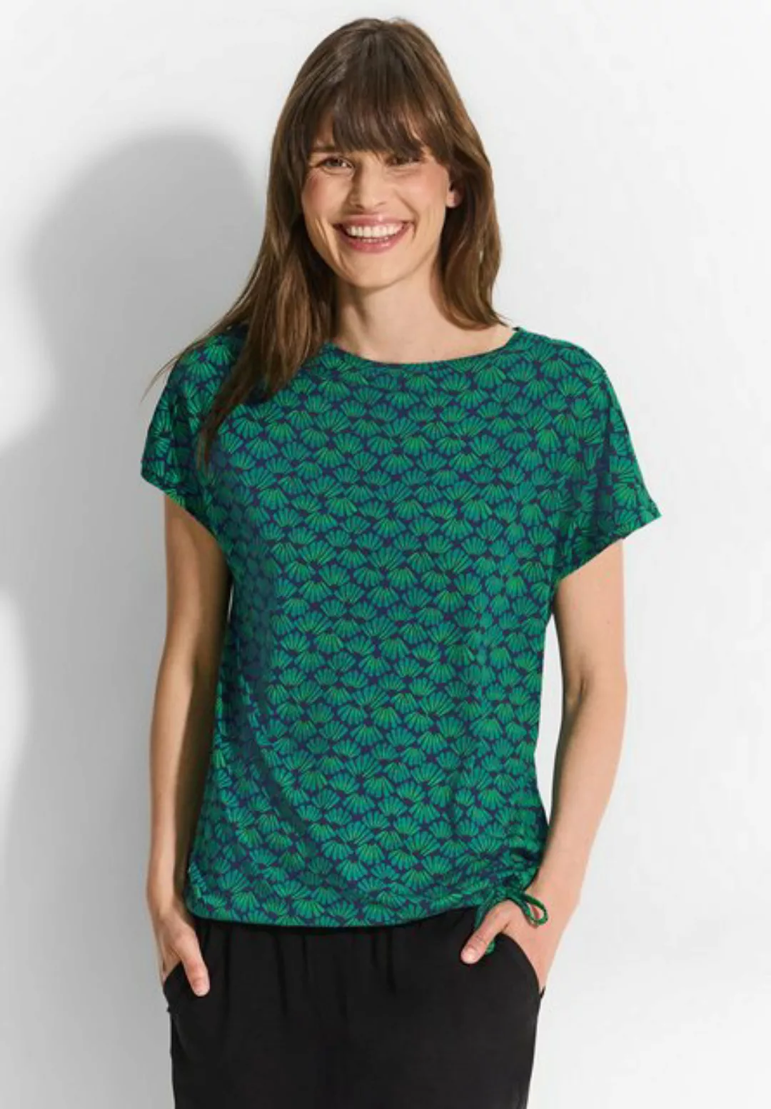 Cecil T-Shirt Cecil T-Shirt mit Print in Fresh Apple Green (1-tlg) Tunnelzu günstig online kaufen