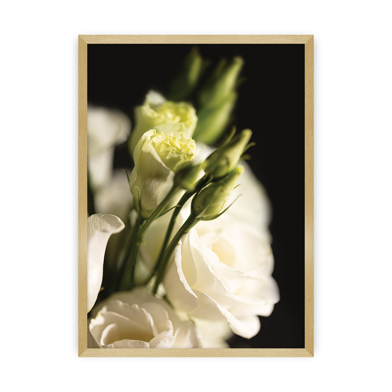 Poster Dark Flowers, 21 x  30 cm, Rahmen wählen: gold günstig online kaufen