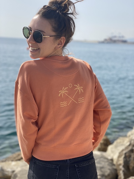 Pullover Travel Orange Bio-baumwolle günstig online kaufen