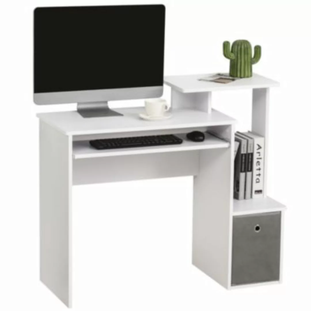 HOMCOM Computertisch mit Stauraum weiß günstig online kaufen