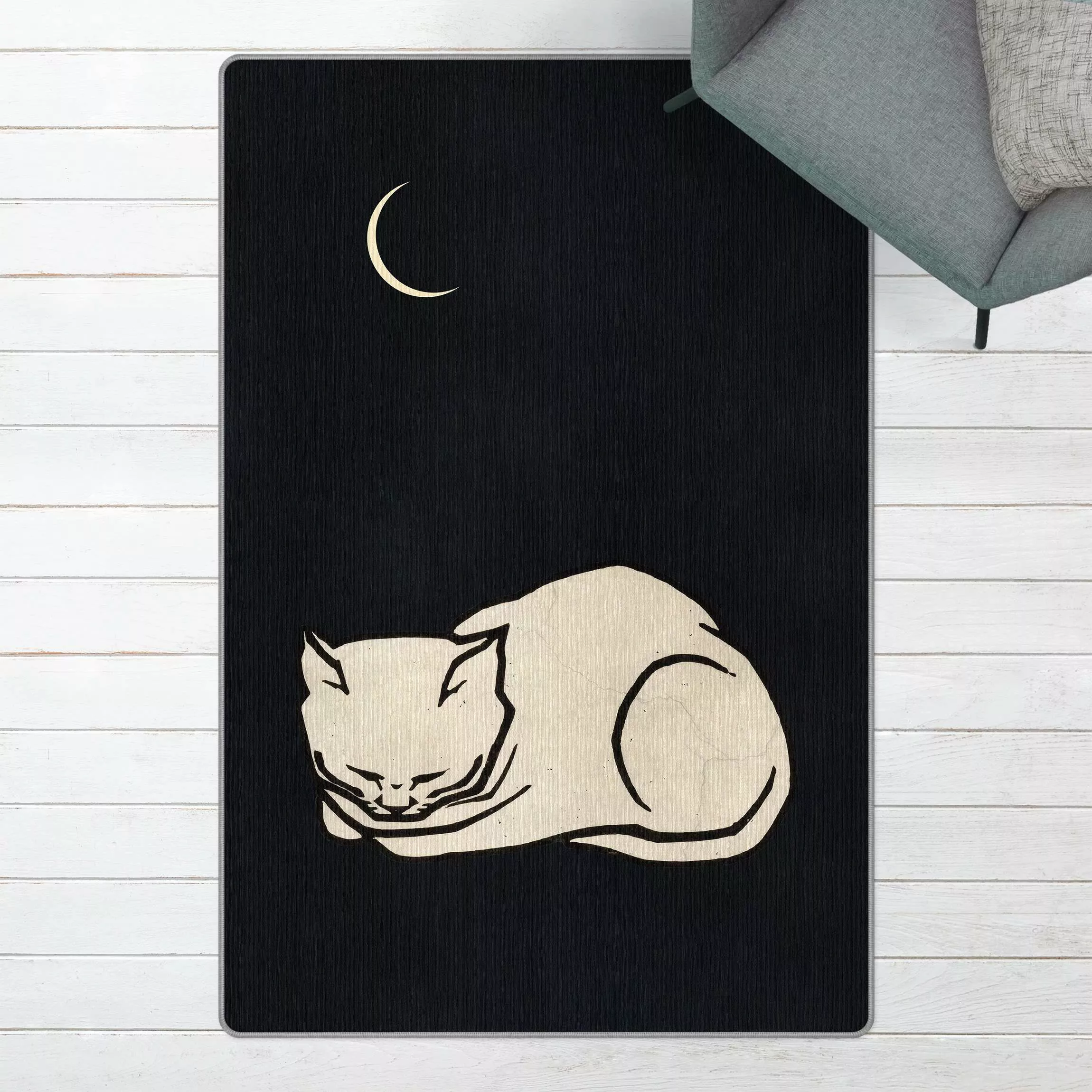 Teppich Schlafende Katze Illustration günstig online kaufen