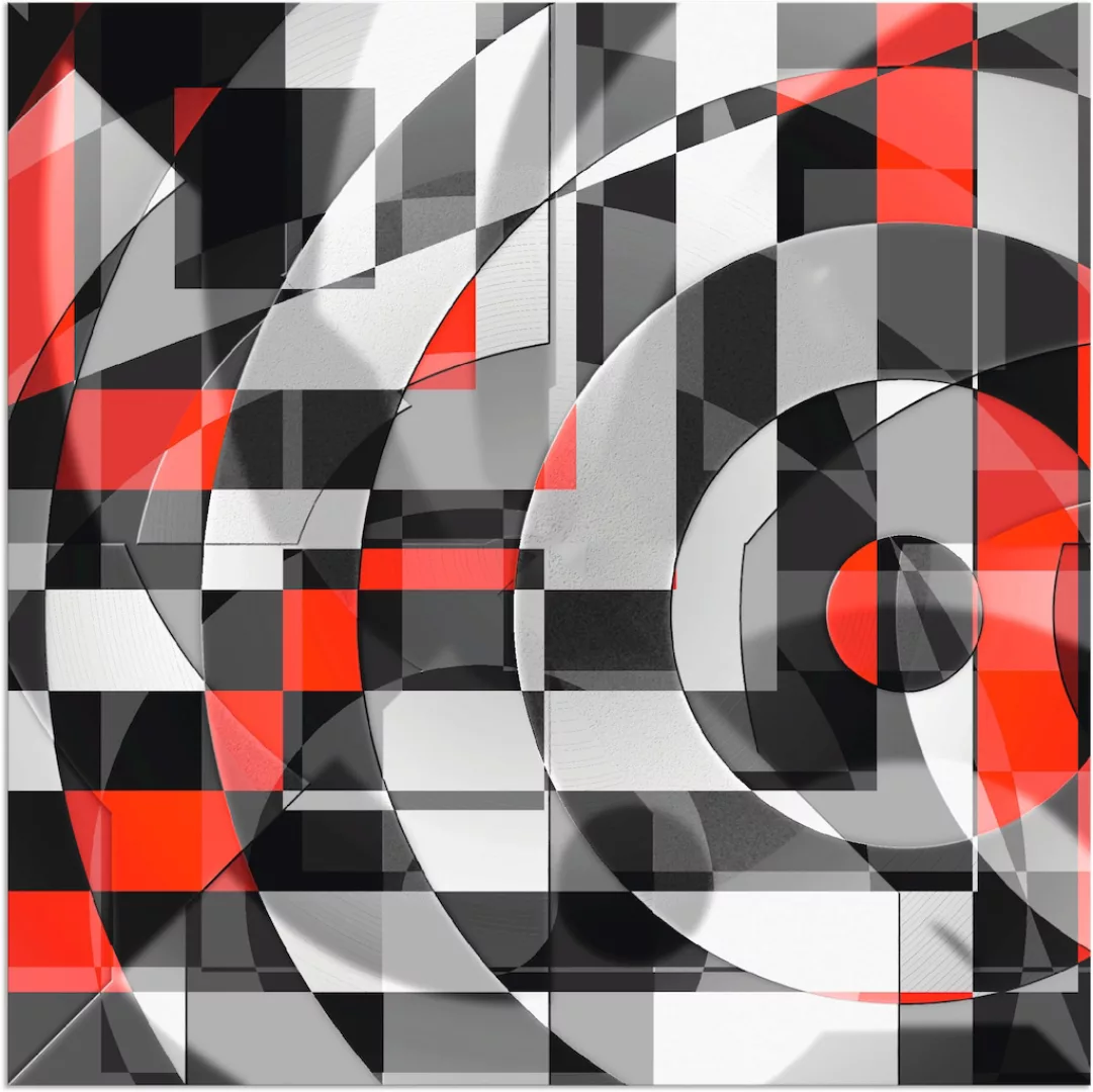 Artland Wandbild »Schwarz weiß trifft rot Version 1«, Muster, (1 St.) günstig online kaufen