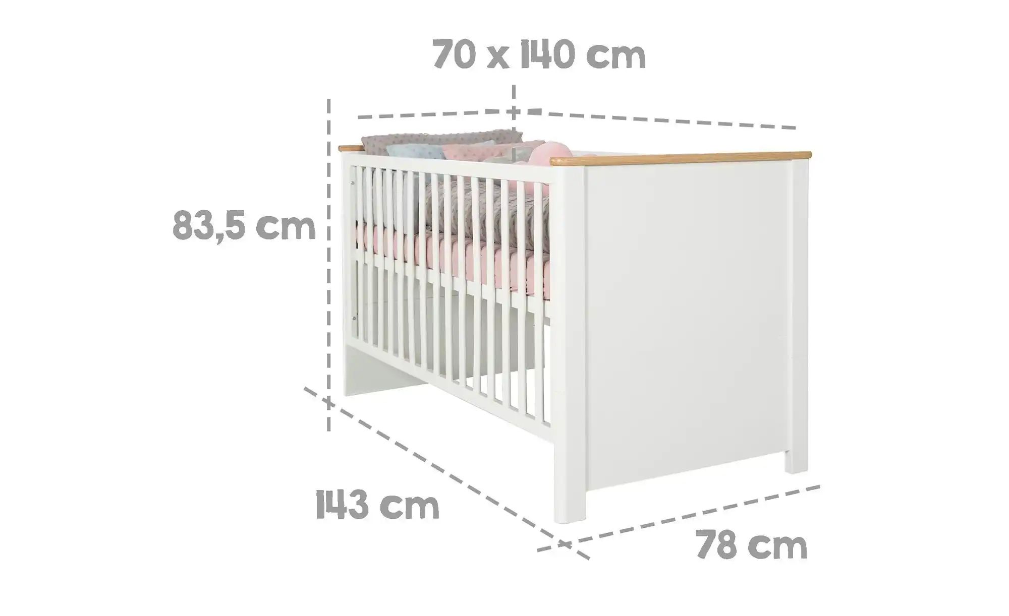 Roba Kombi-Kinderbett Ava  Ava ¦ weiß ¦ Maße (cm): B: 78 H: 83,5 Baby > Bab günstig online kaufen