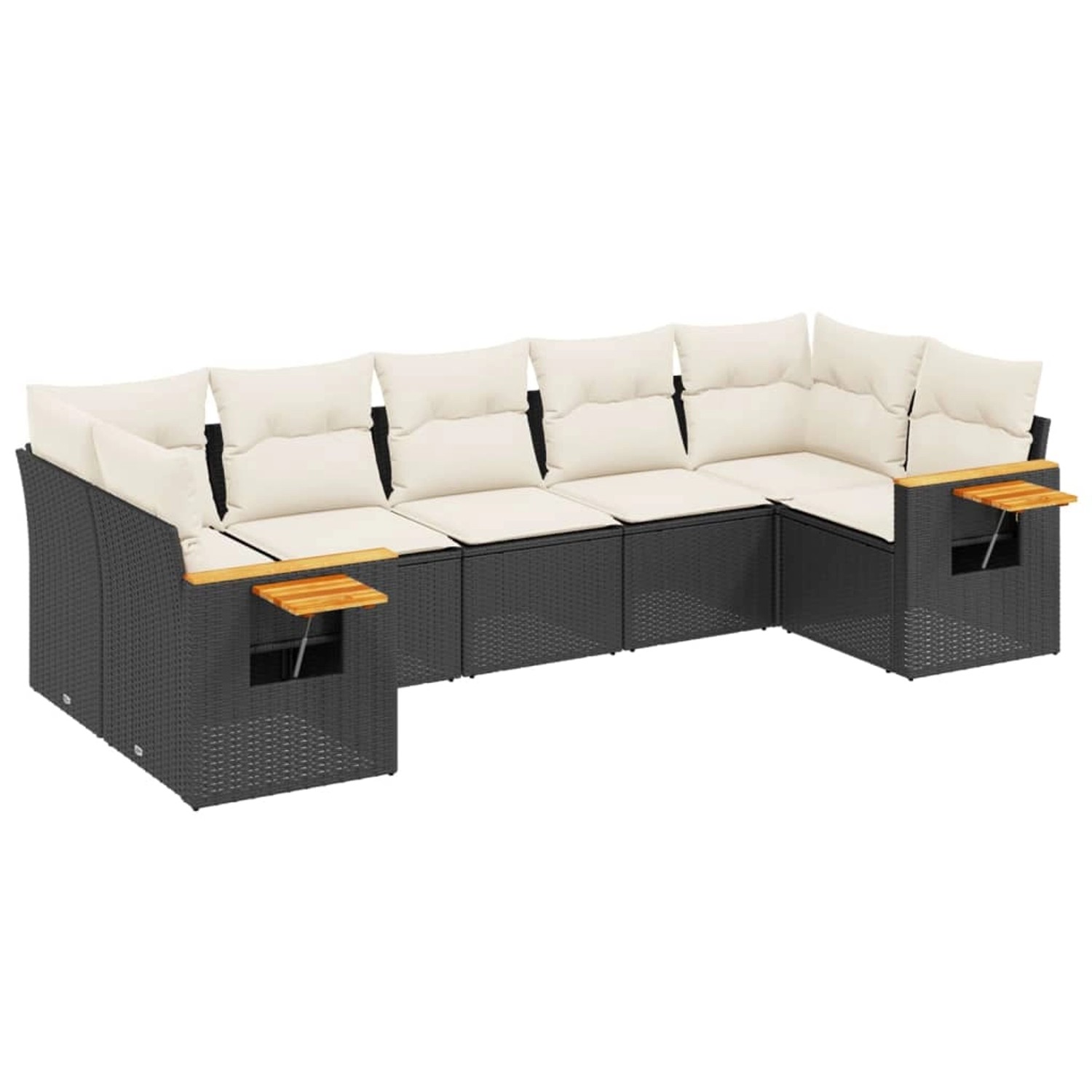 vidaXL 7-tlg Garten-Sofagarnitur mit Kissen Schwarz Poly Rattan Modell 116 günstig online kaufen