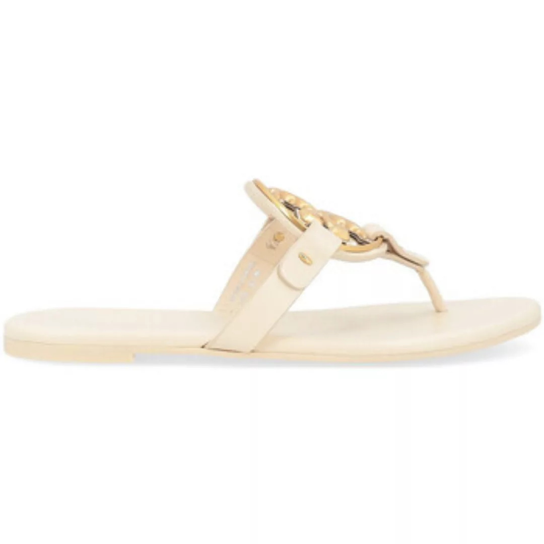 Tory Burch  Sandalen Miller-Sandale aus cremefarbenem Leder günstig online kaufen