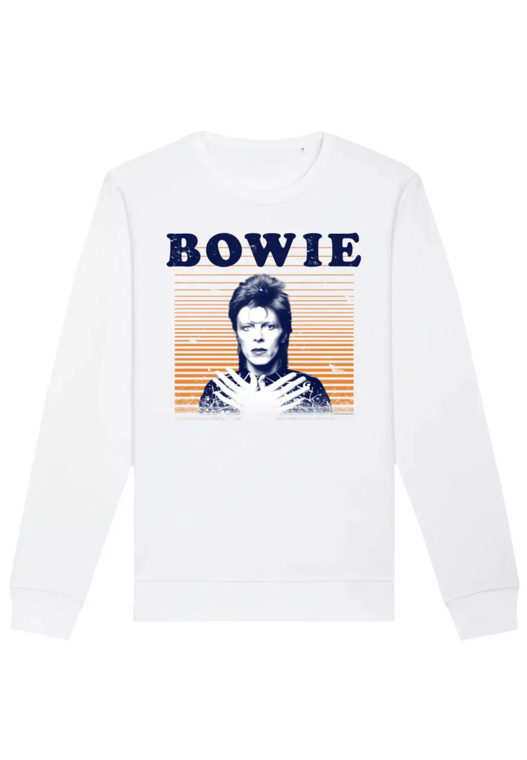 F4NT4STIC Sweatshirt "David Bowie Orange Stripes", Premium Qualität günstig online kaufen