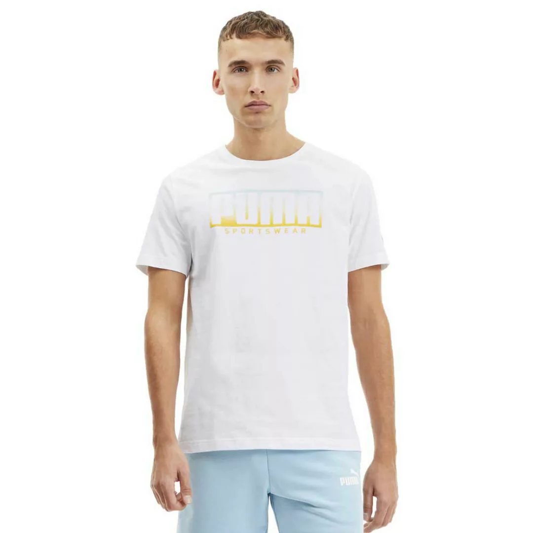 Puma Athletics Big Logo Kurzärmeliges T-shirt S Puma White / Golden Rod günstig online kaufen