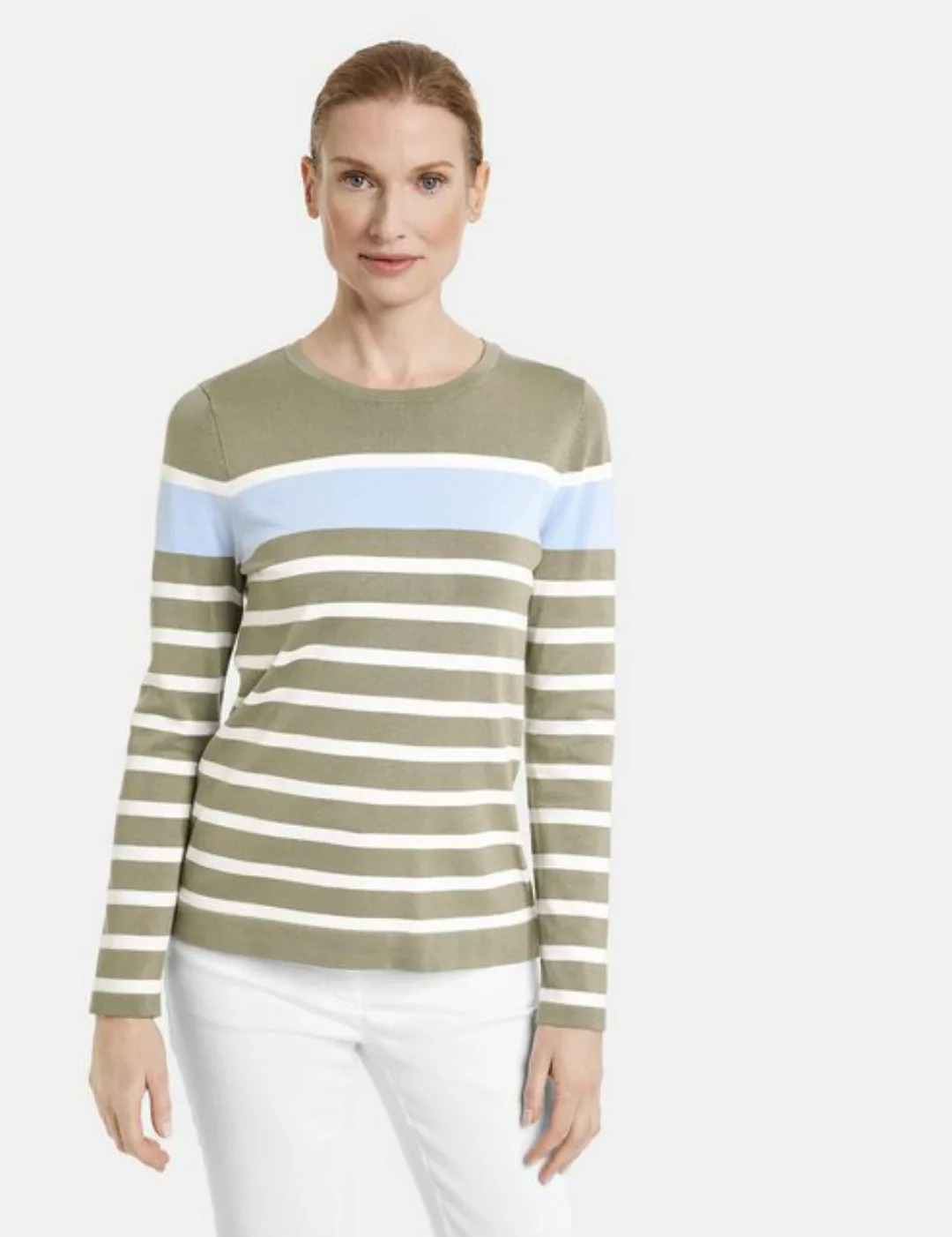 GERRY WEBER Rundhalspullover Softer Pullover mit modischen Streifen günstig online kaufen