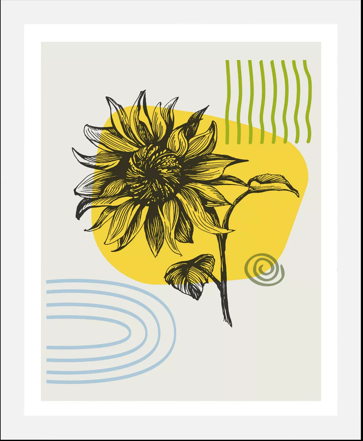 queence Bild "Sunflower", (1 St.), HD Premium Poster-Druck inkl. Holzrahmen günstig online kaufen