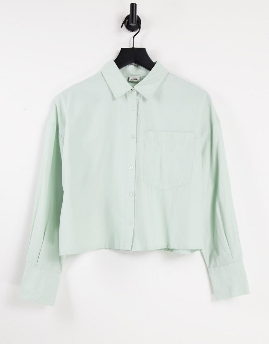 Pimkie – Kurz geschnittenes Popeline-Hemd in Salbeigrün günstig online kaufen