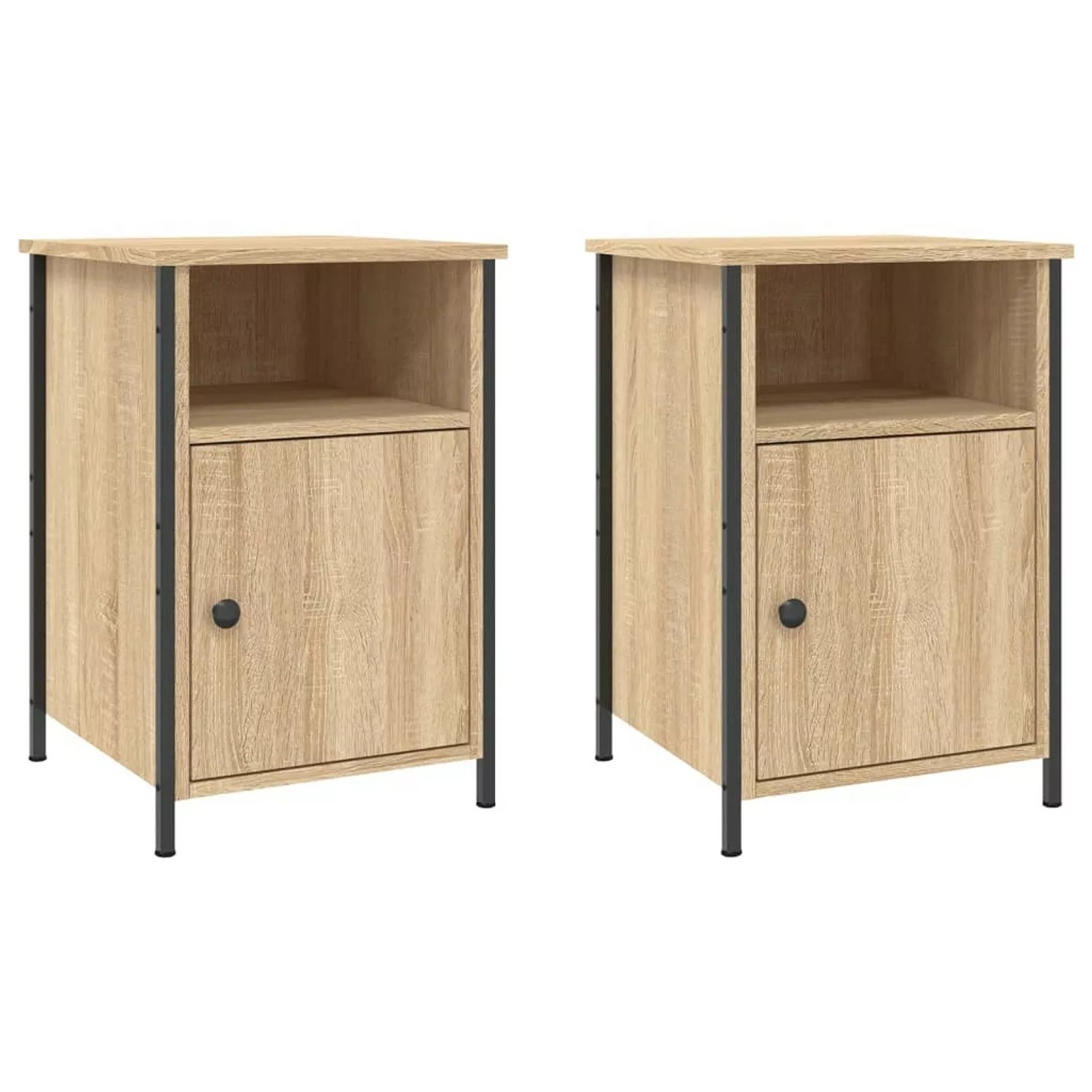 vidaXL Nachttische 2 Stk Sonoma-Eiche 40x42x60 cm Holzwerkstoff Modell 3 günstig online kaufen