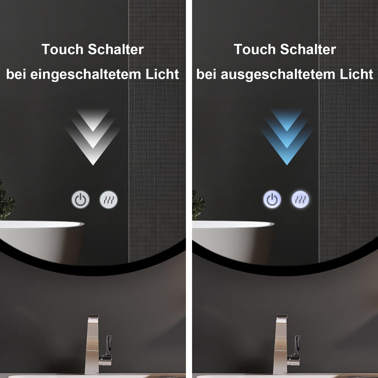 Apejoy Badspiegel Oval LED Badezimmerspiegel mit günstig online kaufen