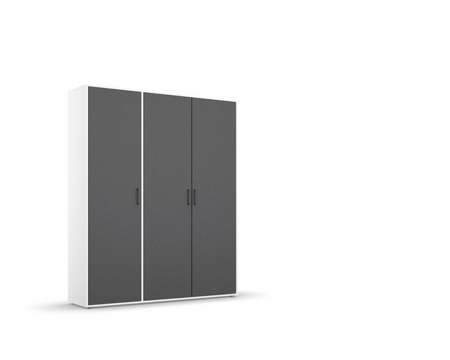 freiraum Drehtürenschrank Voyager 4 Böden, 1 Stange, grau metallic / weiß - günstig online kaufen