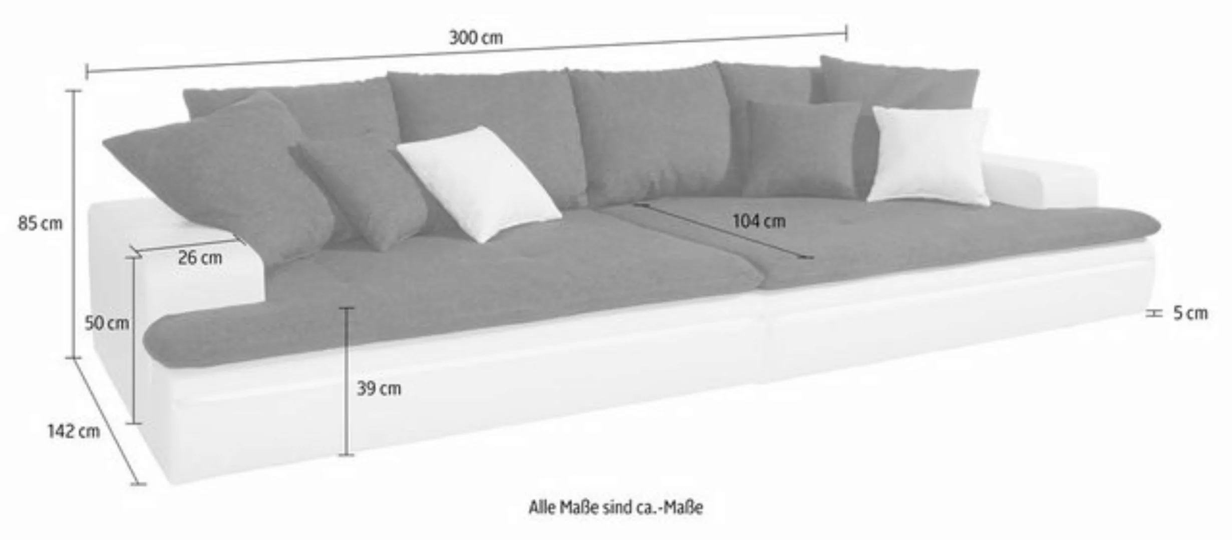 Mr. Couch Big-Sofa Haiti, wahlweise mit Kaltschaum (140kg Belastung/Sitz) u günstig online kaufen