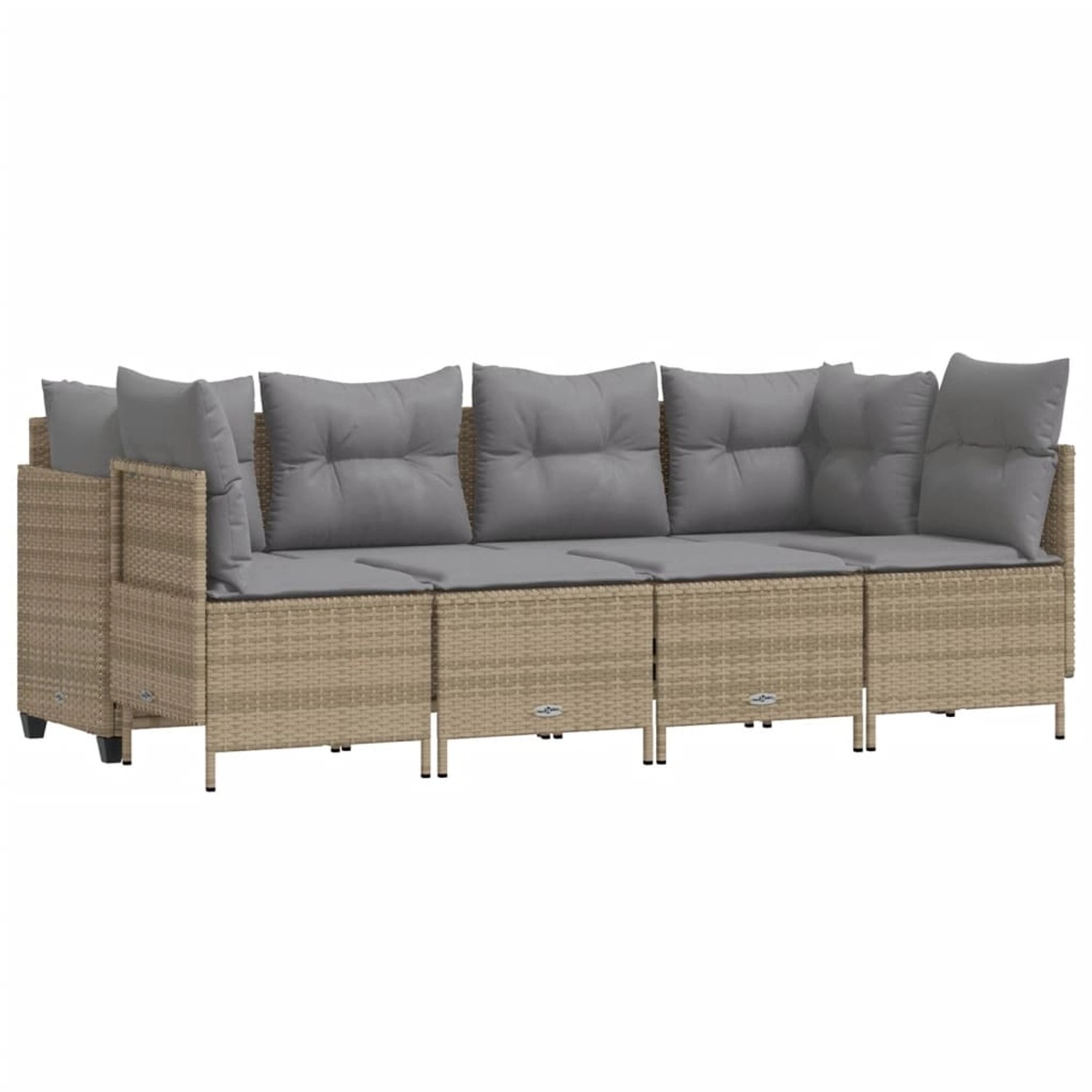 vidaXL 5-tlg Garten-Sofagarnitur mit Kissen Beige Poly Rattan Modell 196 günstig online kaufen