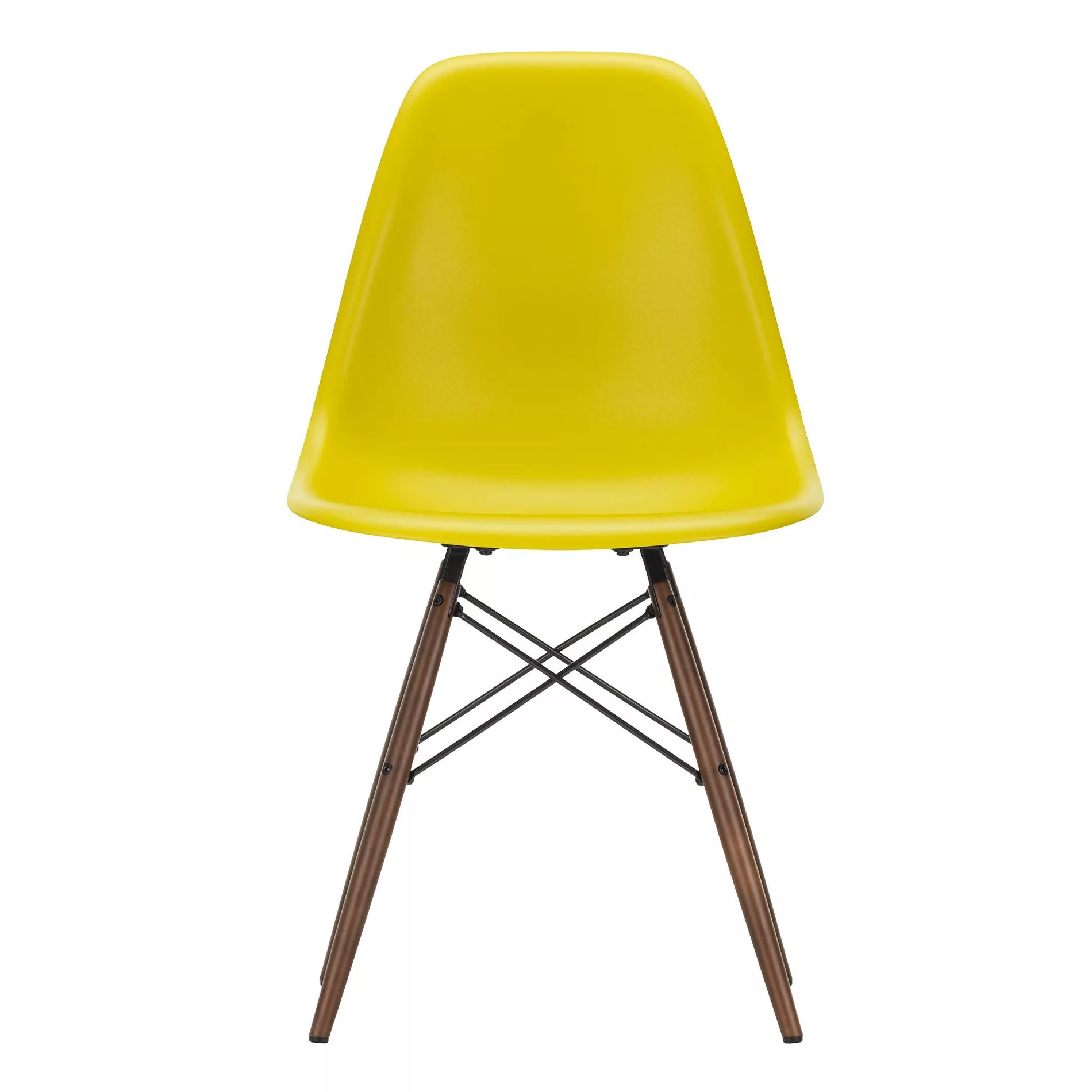 Vitra - Eames Plastic Side Chair DSW Gestell Ahorn dunkel - senfgelb/Sitzsc günstig online kaufen