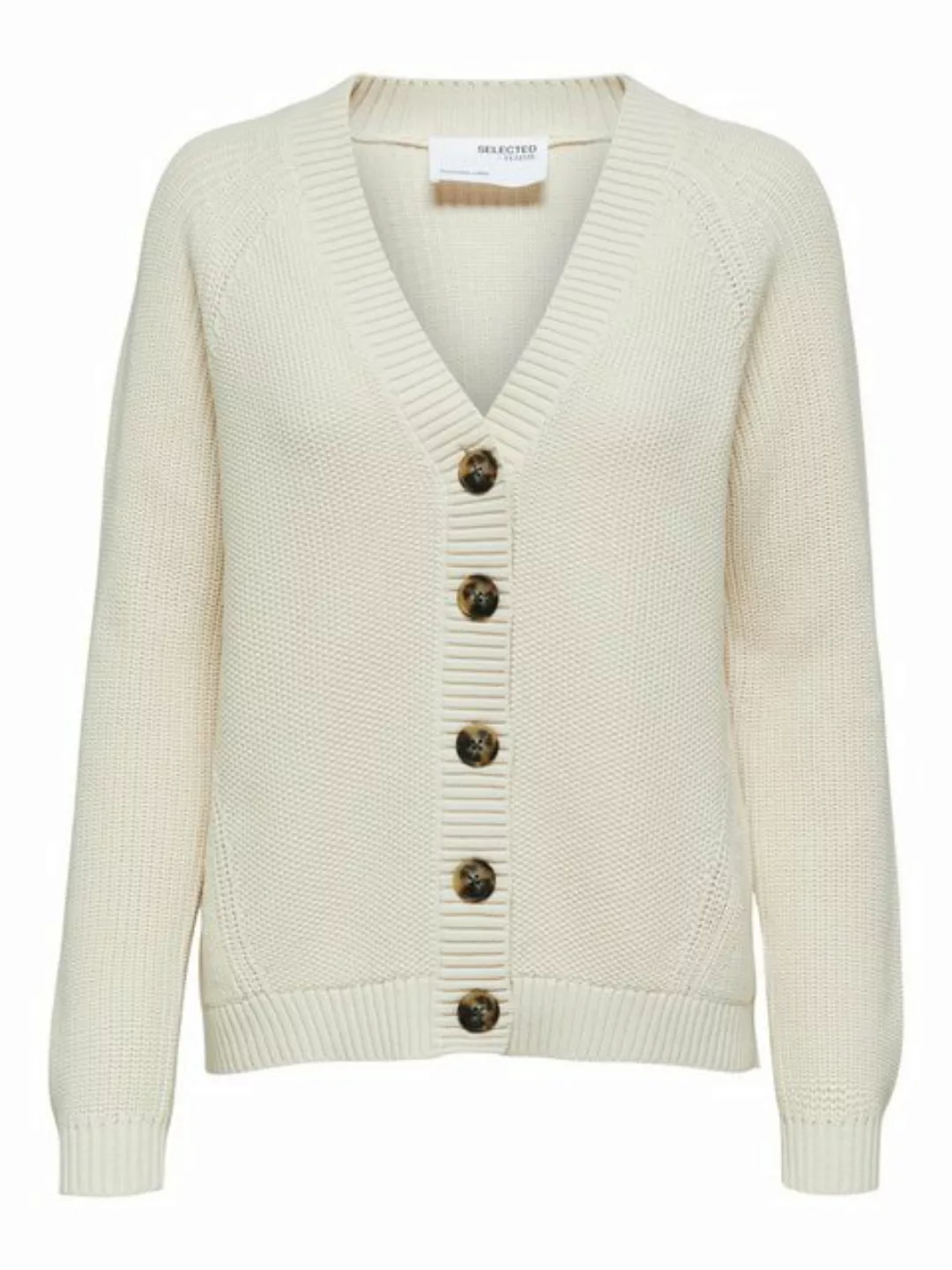 SELECTED Langarm- Strickjacke Damen Beige günstig online kaufen