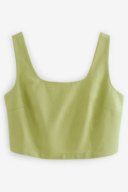 Next Crop-Top Verkürztes, ärmelloses Oberteil mit Leinenanteil (1-tlg) günstig online kaufen