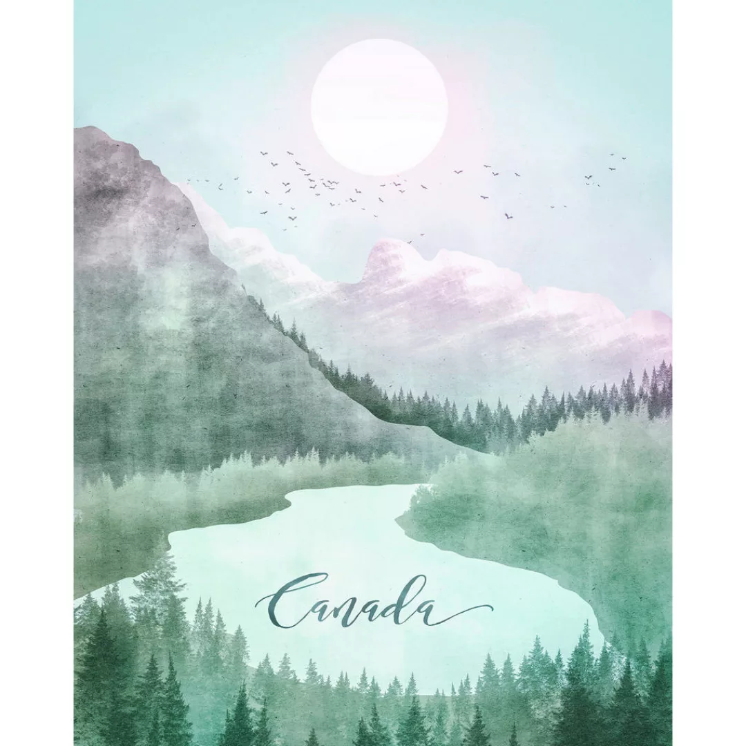 Komar Poster Vintage Travel Canada Landschaft B/L: ca. 40x50 cm günstig online kaufen