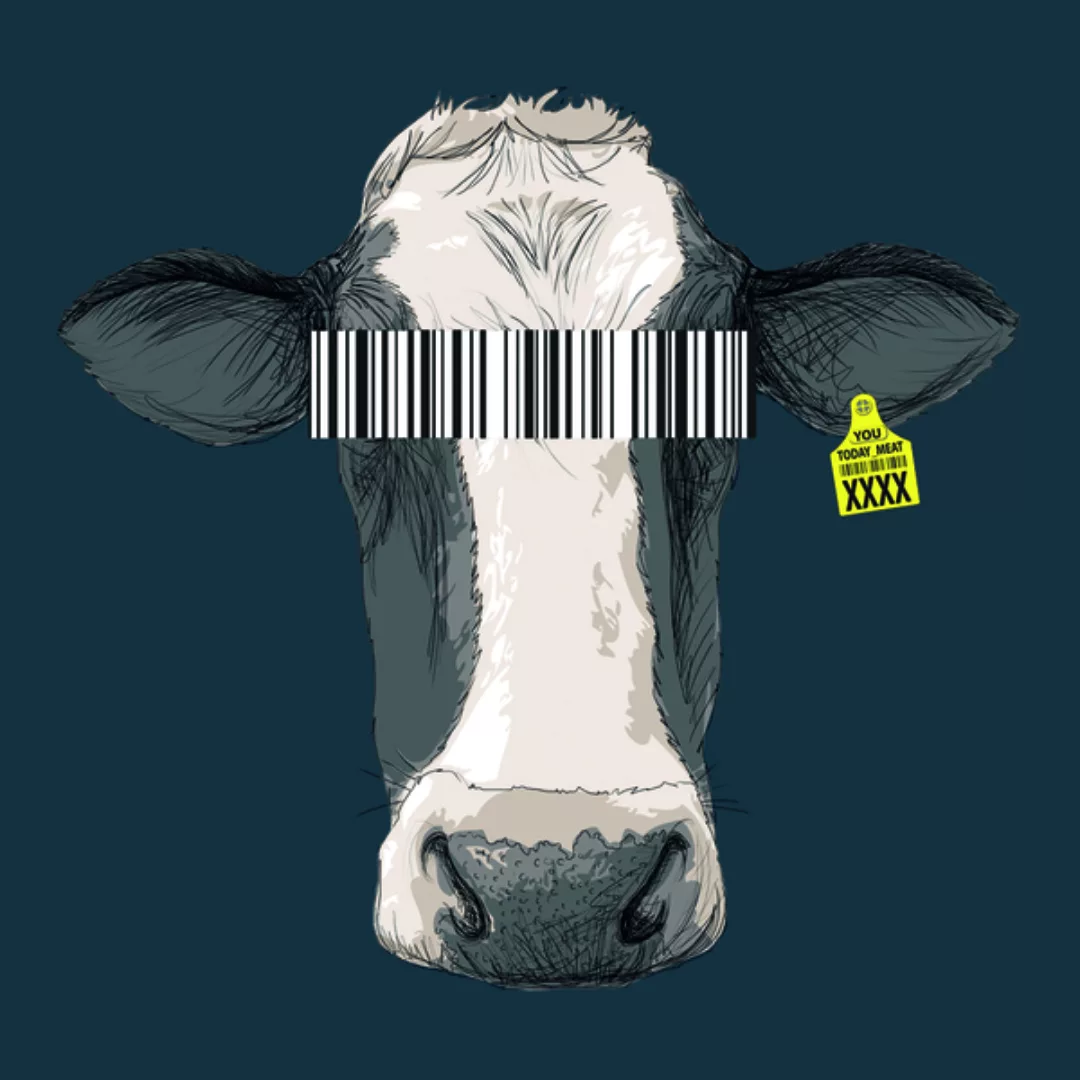 Cow Barcode - Printshirt Männer Aus Biobaumwolle günstig online kaufen