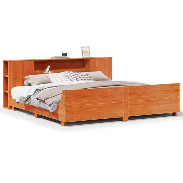 vidaXL Bett, Massivholzbett ohne Matratze Wachsbraun 200x200 Kiefernholz günstig online kaufen