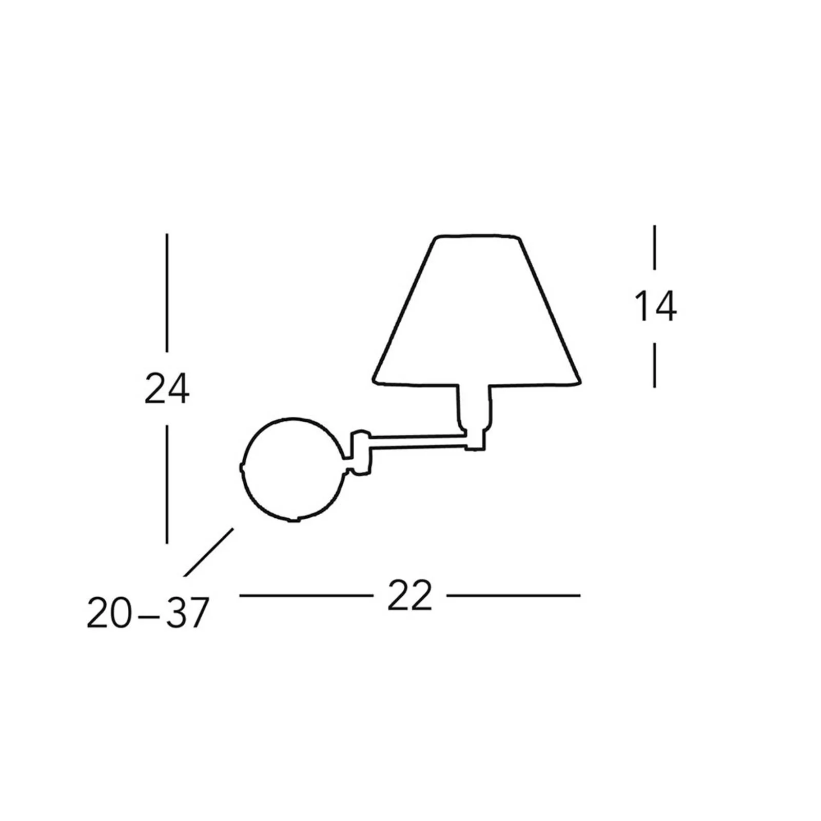 Wandlampe Hilton, weißer Textilschirm, altmessing günstig online kaufen