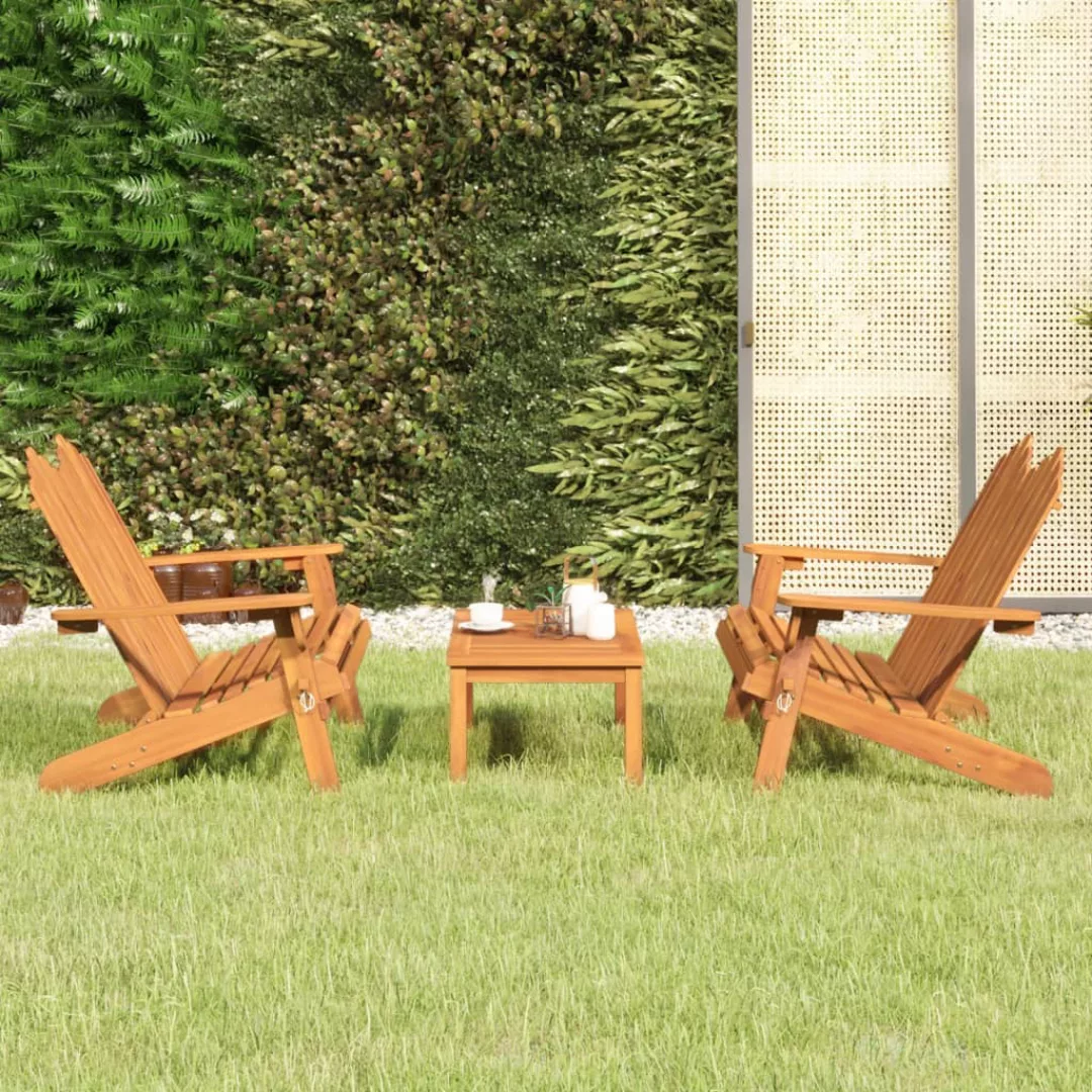 Vidaxl 3-tlg. Garten-lounge-set Adirondack Massivholz Akazie günstig online kaufen