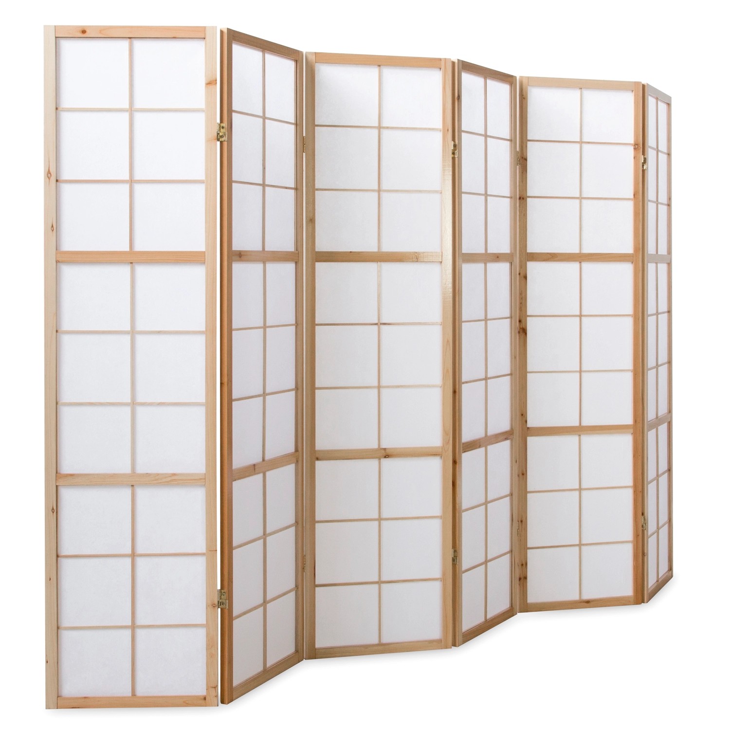Homestyle4u 6-tlg. Paravent Shoji in Braun 264x175 cm 280 günstig online kaufen