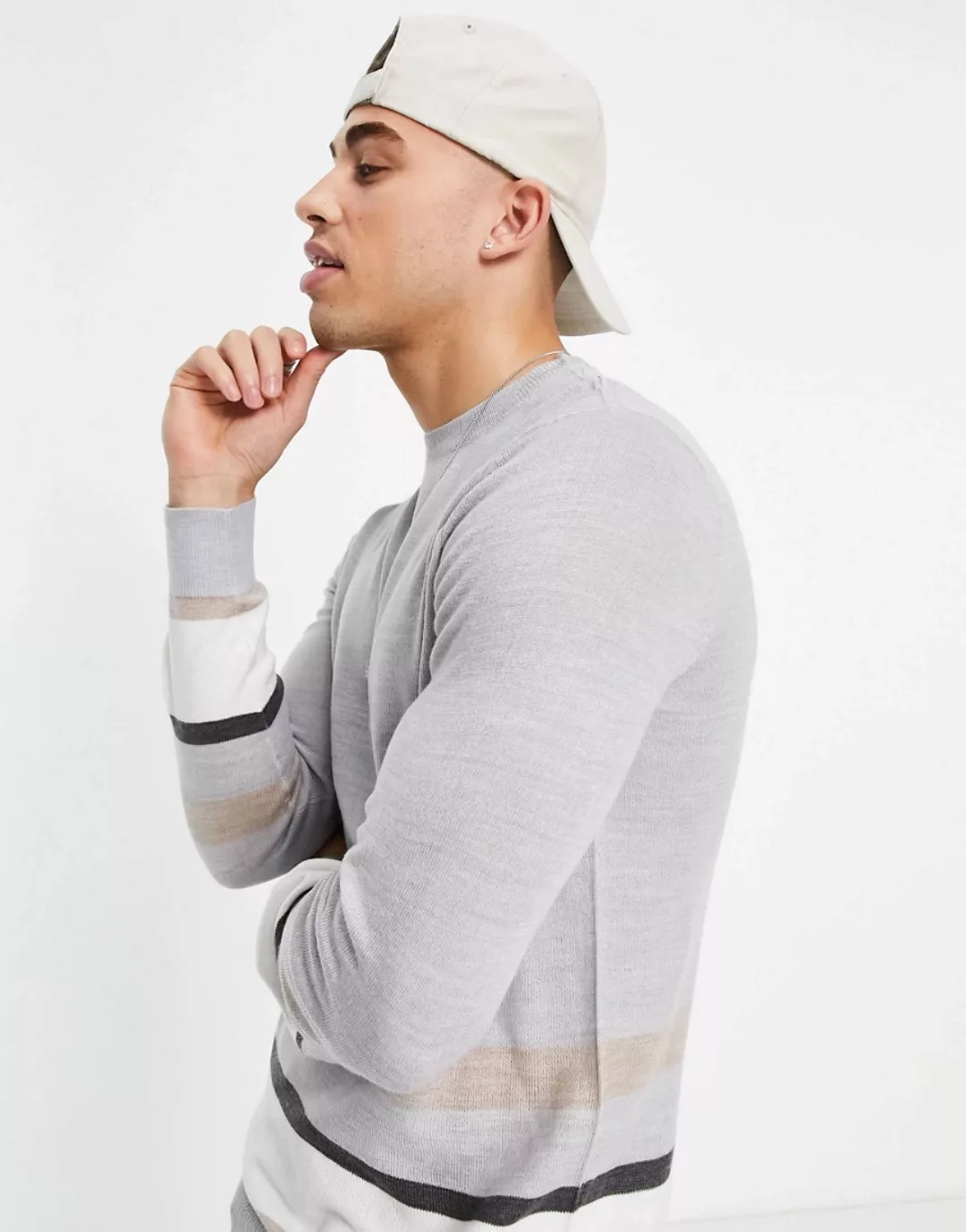 Burton – Langärmliges, strukturiertes Polohemd in Weiß mit Reißverschluss günstig online kaufen