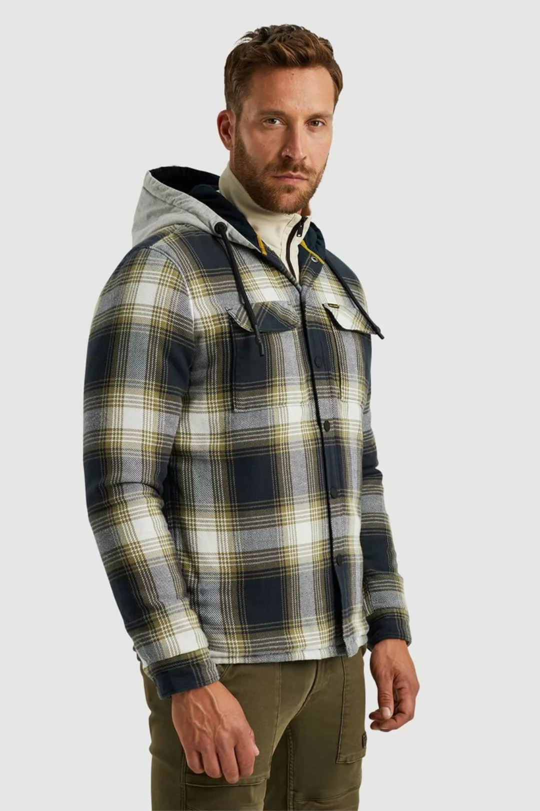 PME Legend Overshirt Kariert Blau Grün - Größe XL günstig online kaufen