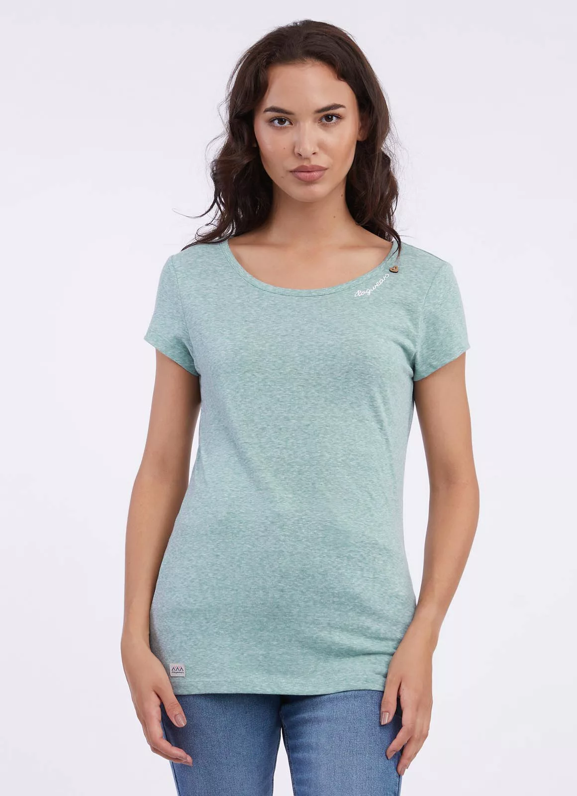 Ragwear Kurzarmshirt "MINTT", Basic Shirt mit Zierknopf und Logostickerei günstig online kaufen