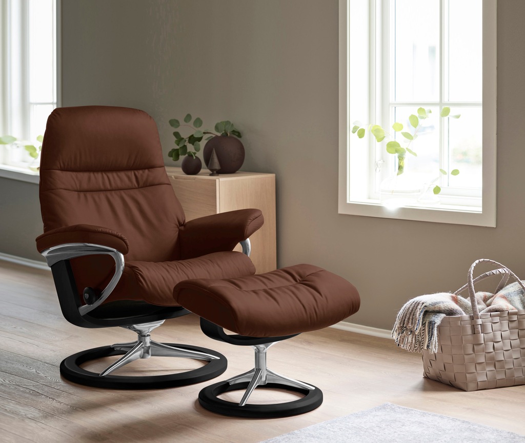 Stressless Relaxsessel "Sunrise", (Set, Relaxsessel mit Hocker), mit Signat günstig online kaufen