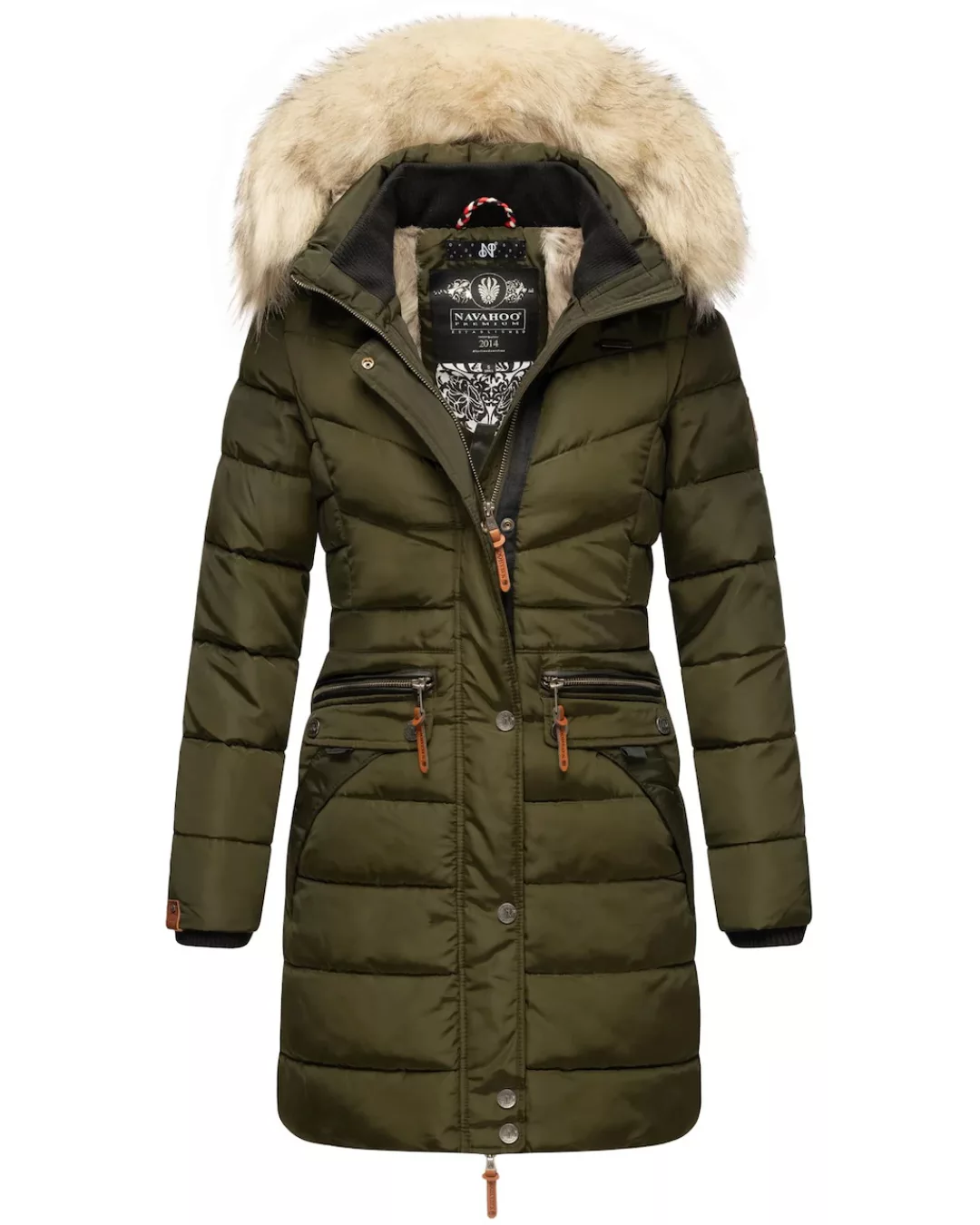 Navahoo Steppmantel "Paula", stylischer Winter Parka m. edlem Fellimitat günstig online kaufen