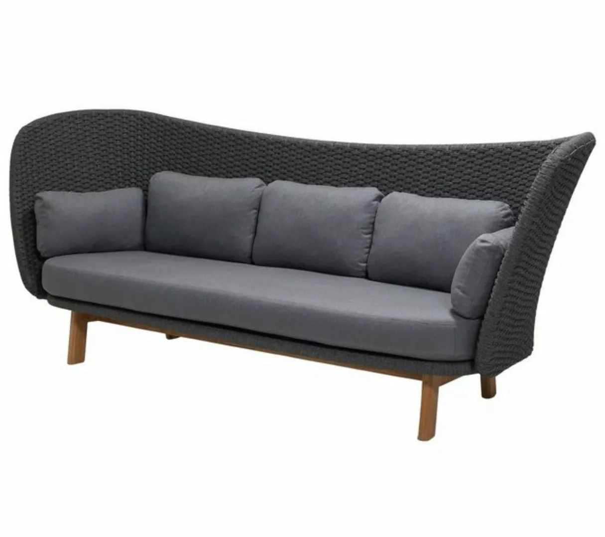 Cane - Line Loungesofa CANE-LINE Peacock Wing 3-Sitzer Sofa m/teak Beine Da günstig online kaufen