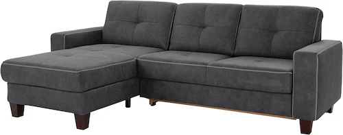 Places of Style Ecksofa »Varese«, wahlweise mit Bettfunktion und Vorziehfun günstig online kaufen