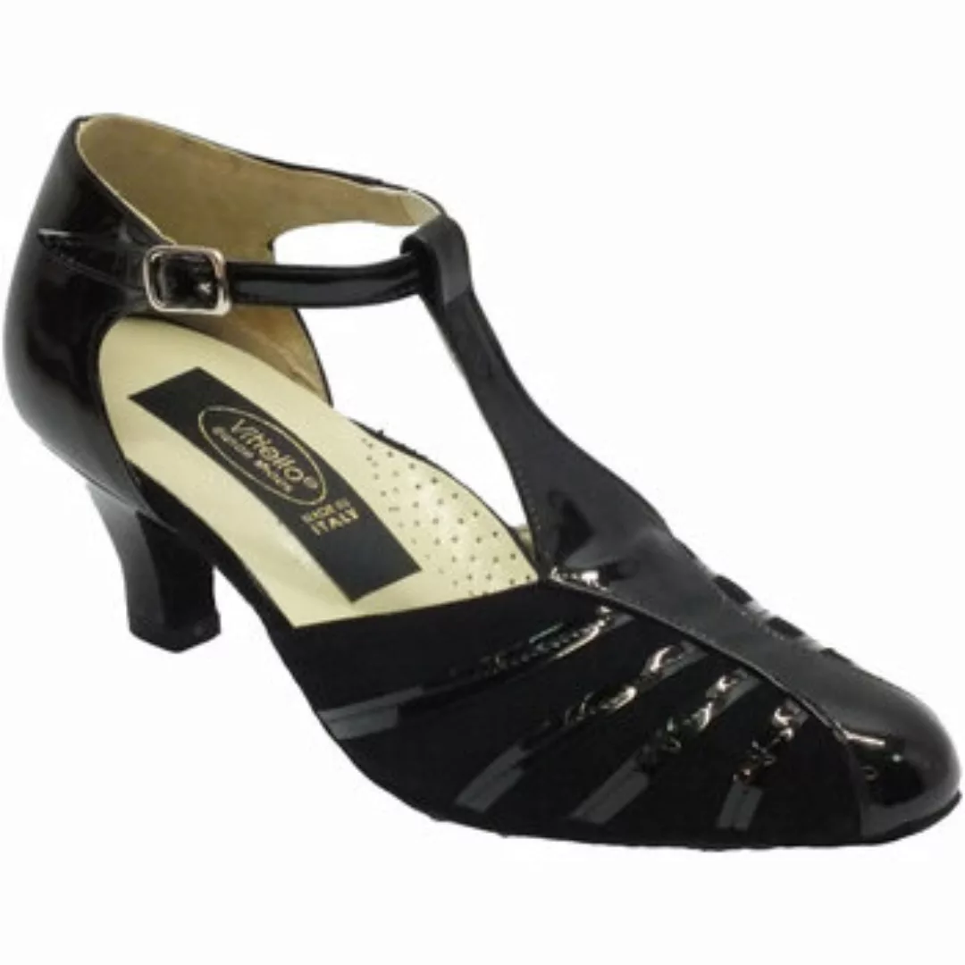 Vitiello Dance Shoes  Sandalen Standard nero vernice e camoscio tacco günstig online kaufen