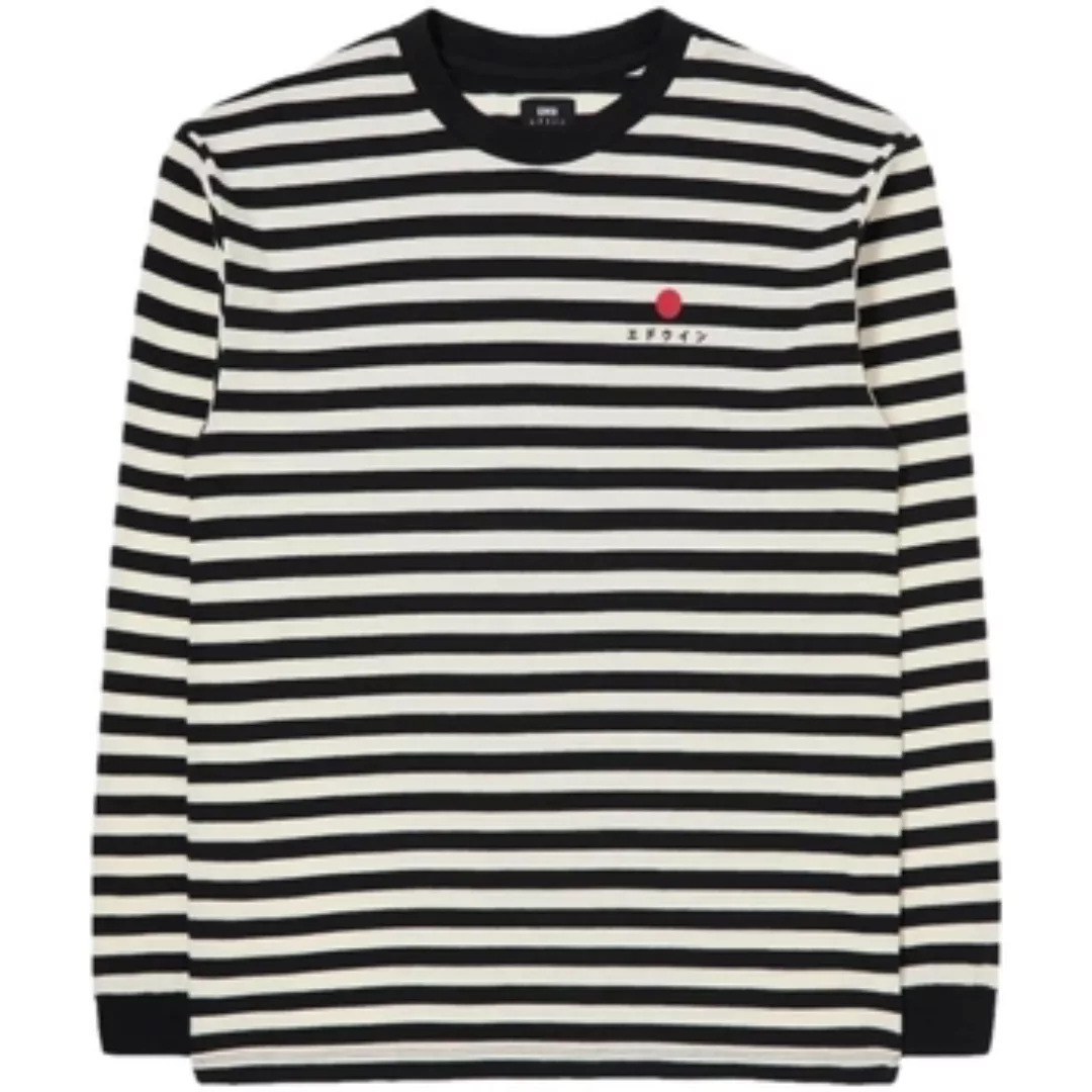 Edwin  T-Shirts & Poloshirts Basic Stripe T-Shirt LS - Black/White günstig online kaufen