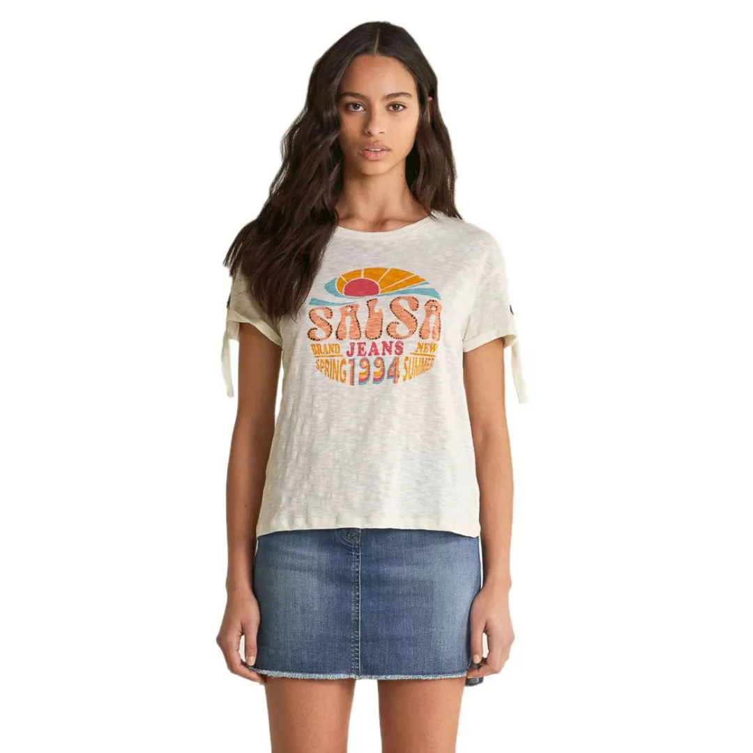 Salsa Jeans Branding 1994 Kurzärmeliges T-shirt XS Beige günstig online kaufen