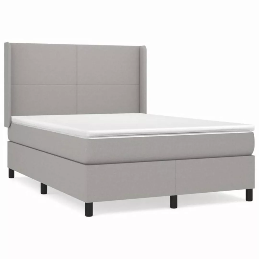 Vidaxl Boxspringbett Mit Matratze Hellgrau 140x200 Cm Stoff günstig online kaufen