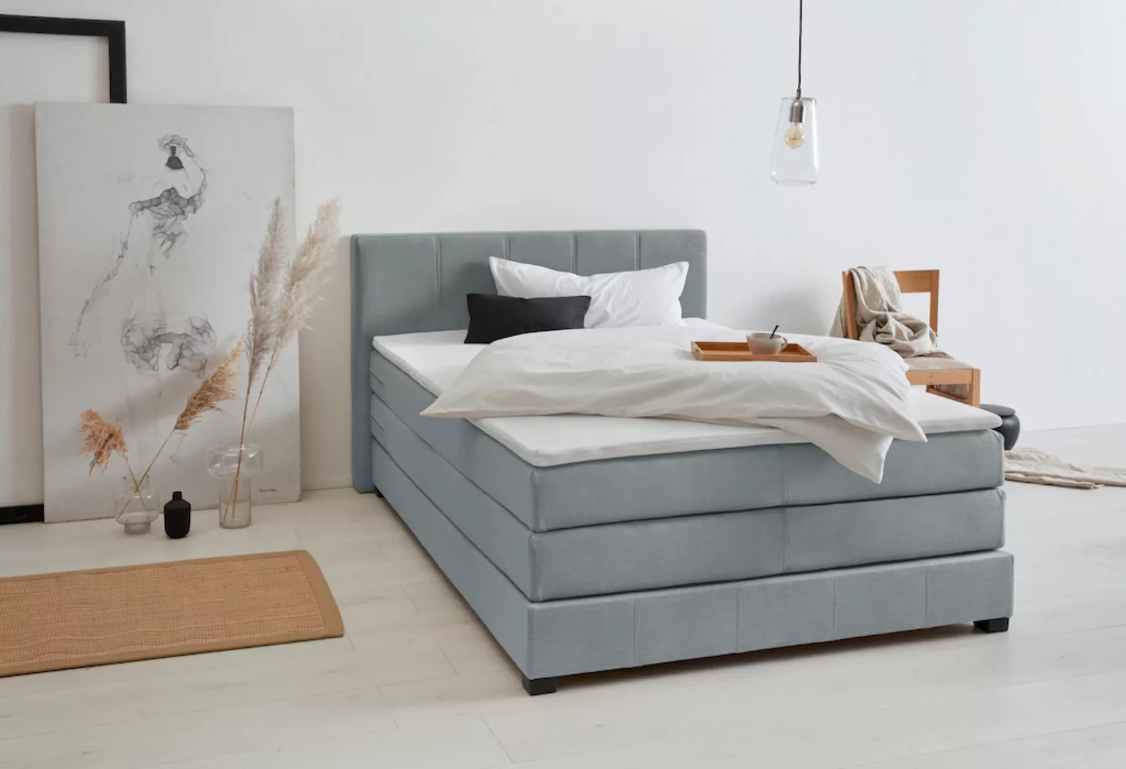 OTTO products Boxspringbett "Peetu", Taschenfederkern-Matratze, in 4 Breite günstig online kaufen