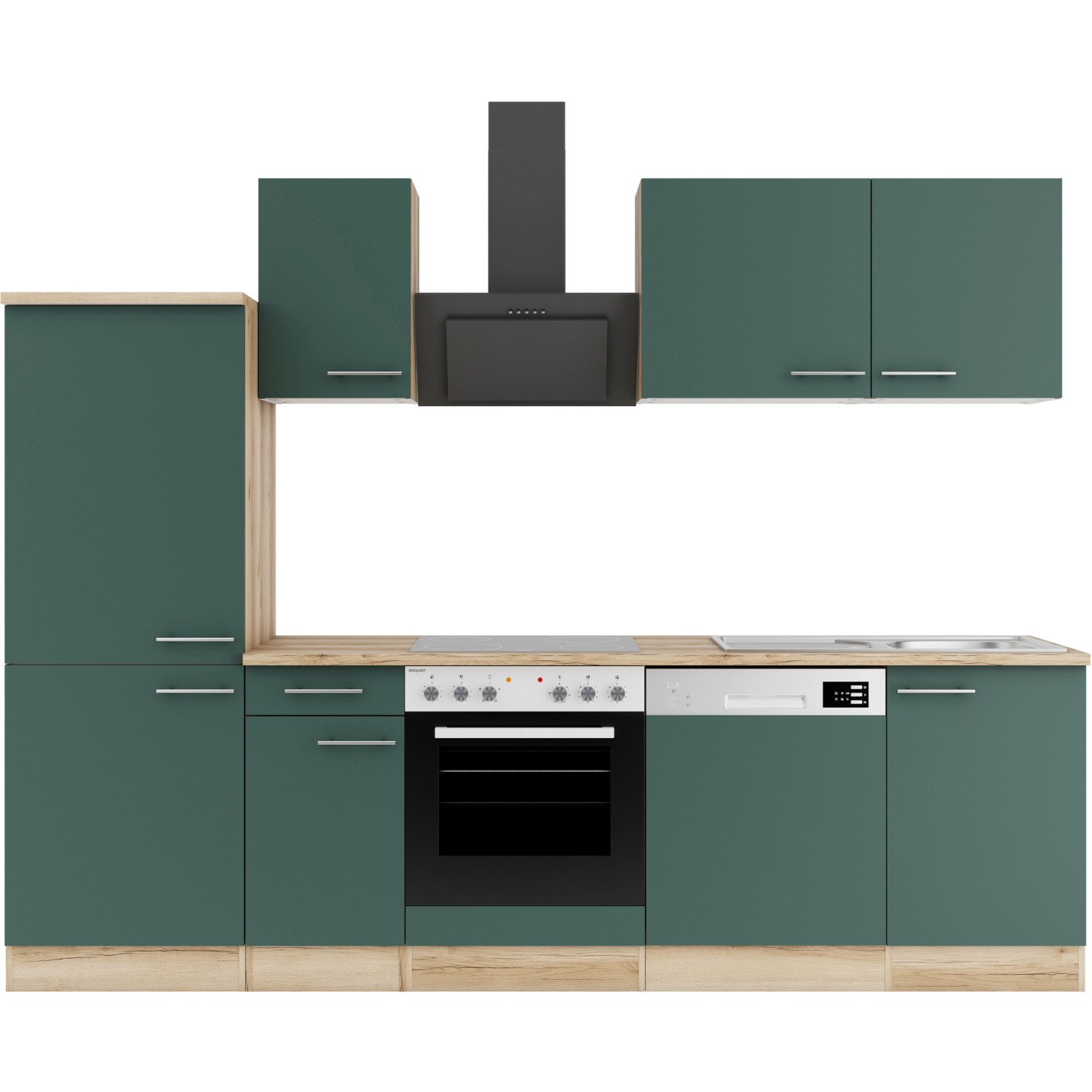 OPTIFIT Savona405 Küchenzeile 270 cm Steingrün günstig online kaufen
