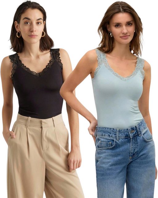 Vero Moda Spitzentop (Set, 2er-Pack) Basic Tank Top Unifarben im Doppelpack günstig online kaufen