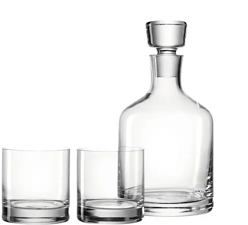 LEONARDO Gläser-Set »AMBROGIO«, (Set, 3 tlg., 1 Karaffe, 2 Whiskygläser), ( günstig online kaufen