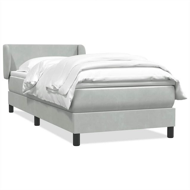 vidaXL Boxspringbett, Boxspringbett mit Matratze Hellgrau 100x220 cm Samt günstig online kaufen