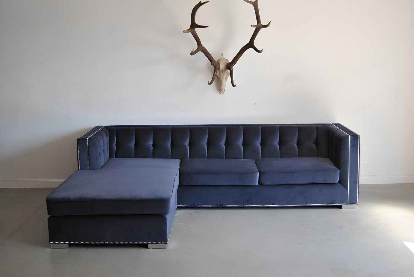 Xlmoebel Ecksofa Modernes Ecksofa mit Stoffbezug und Chesterfield-Design fü günstig online kaufen