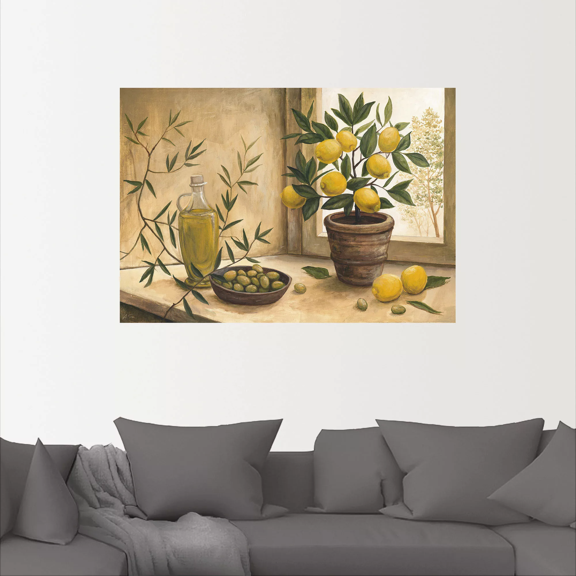 Artland Wandbild "Oliven und Zitronen", Arrangements, (1 St.), als Alubild, günstig online kaufen